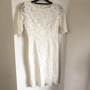 NWT Erin by Erin Fetherston / vintage lace appliqué sheath dress / ivory